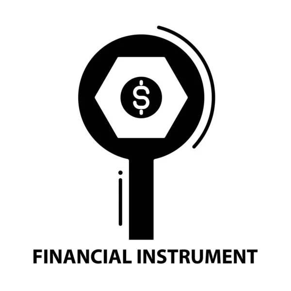 金融工具图标,带有可编辑笔迹的黑色矢量符号,概念说明 — 图库矢量图片