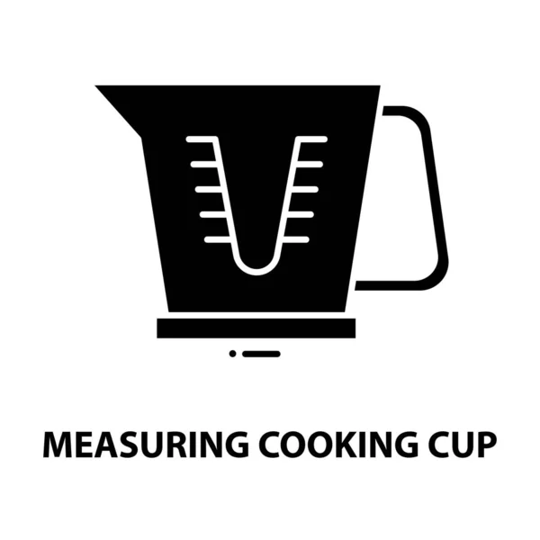 Mesure icône tasse de cuisson, signe vectoriel noir avec touches modifiables, illustration de concept — Image vectorielle