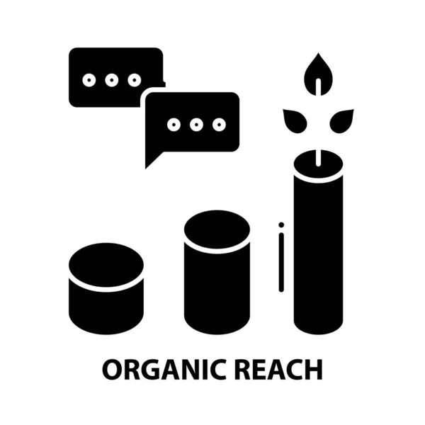 Icono de alcance orgánico, signo de vector negro con trazos editables, ilustración conceptual — Vector de stock
