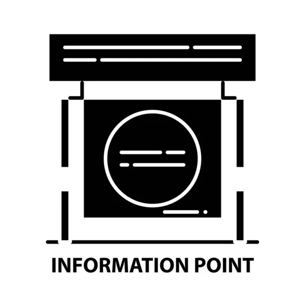 Значок информационной точки, черный векторный знак с редактируемыми штрихами, концептуальная иллюстрация — стоковый вектор