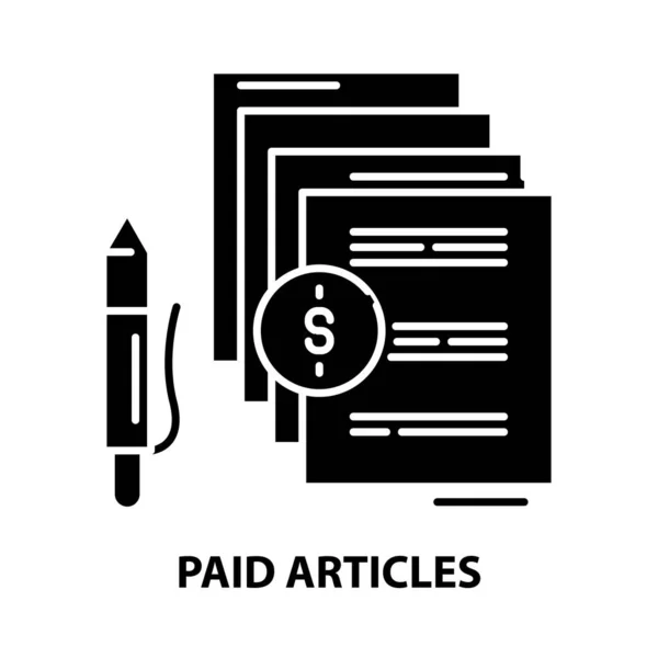 Betalda artiklar symbol ikon, svart vektor tecken med redigerbara drag, begrepp illustration — Stock vektor