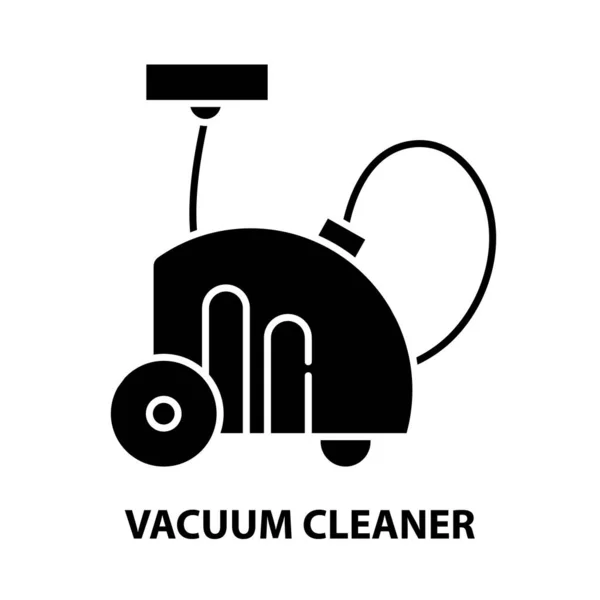 Ikon vacuum cleaner profesional, tanda vektor hitam dengan coretan yang dapat disunting, ilustrasi konsep - Stok Vektor