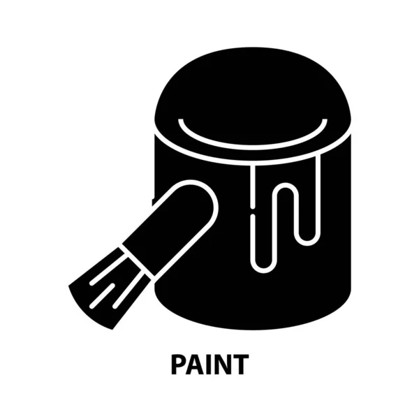 Иконка краски, знак черного вектора с редактируемыми штрихами, концептуальная иллюстрация — стоковый вектор