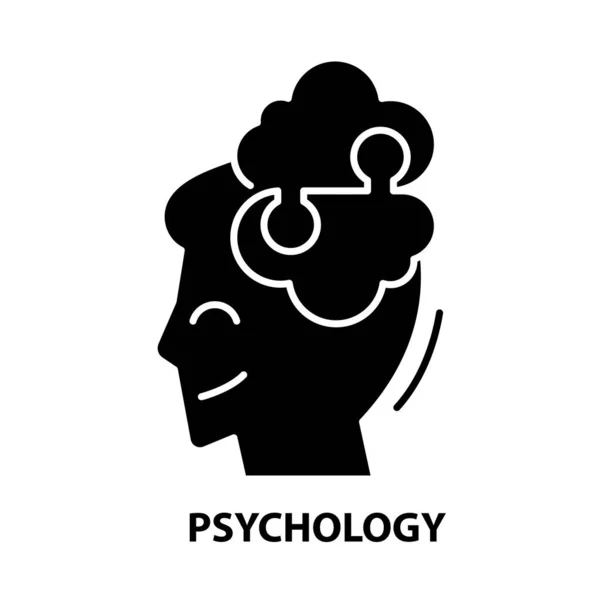 Icono de símbolo de psicología, signo de vector negro con trazos editables, ilustración de concepto — Vector de stock