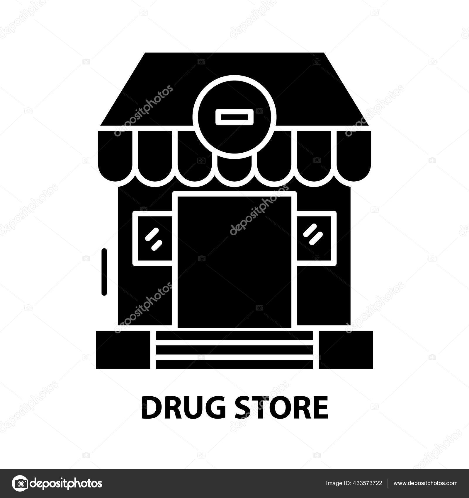drugstore clipart black and white