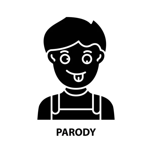 Icono de parodia, signo de vector negro con trazos editables, ilustración conceptual — Vector de stock