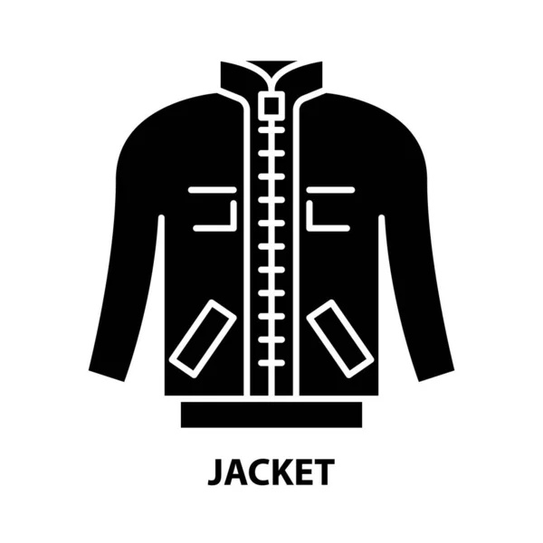 Jacka ikon, svart vektor tecken med redigerbara stroke, koncept illustration — Stock vektor