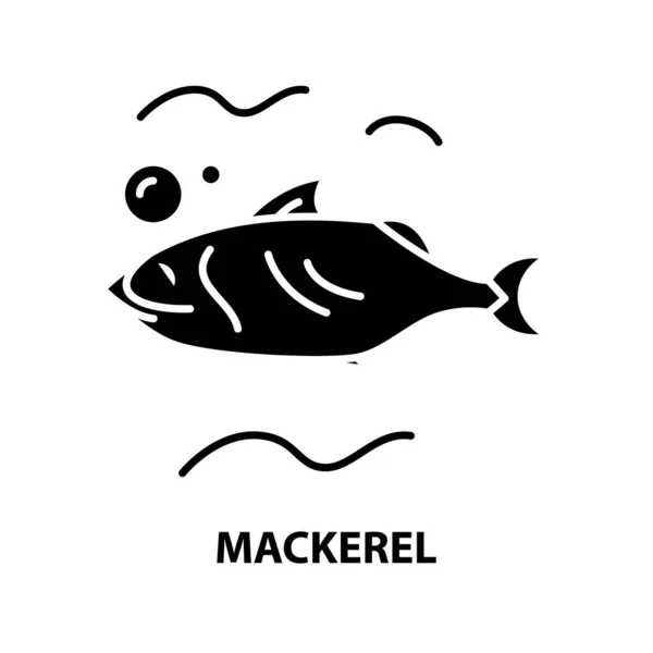 Icono de caballa, signo de vector negro con trazos editables, ilustración de concepto — Vector de stock