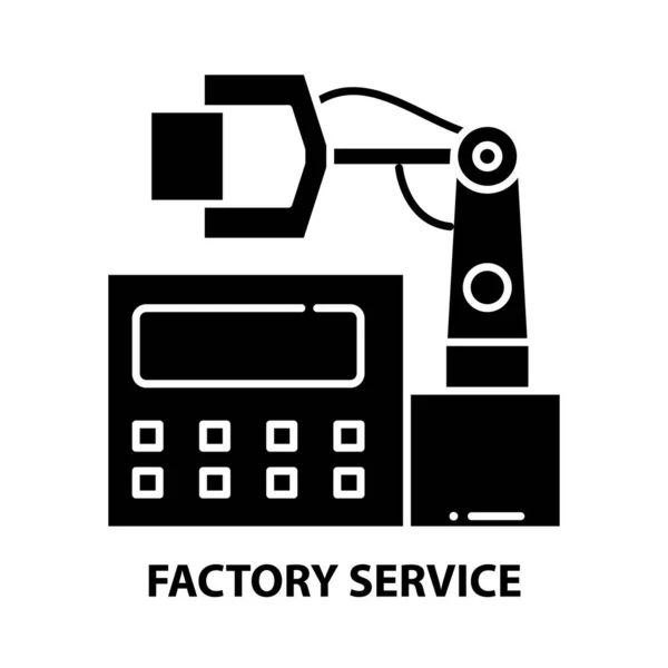 Icône de service d'usine, signe vectoriel noir avec touches modifiables, illustration de concept — Image vectorielle