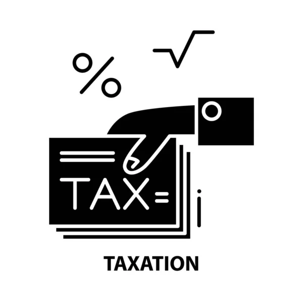 Icône de taxation, signe vectoriel noir avec touches modifiables, illustration de concept — Image vectorielle