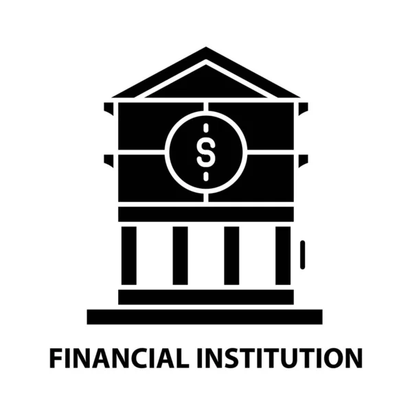 Icono de la institución financiera, signo de vector negro con trazos editables, ilustración del concepto — Archivo Imágenes Vectoriales