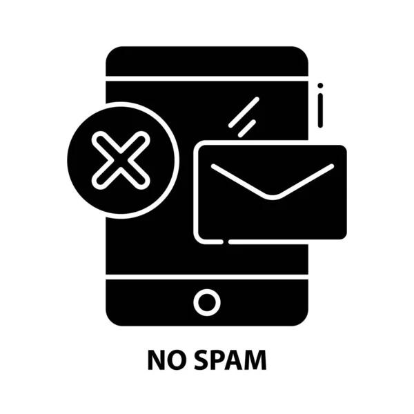 No spam symbol icon, black vector sign with editable strokes, concept illustration — Stock Vector