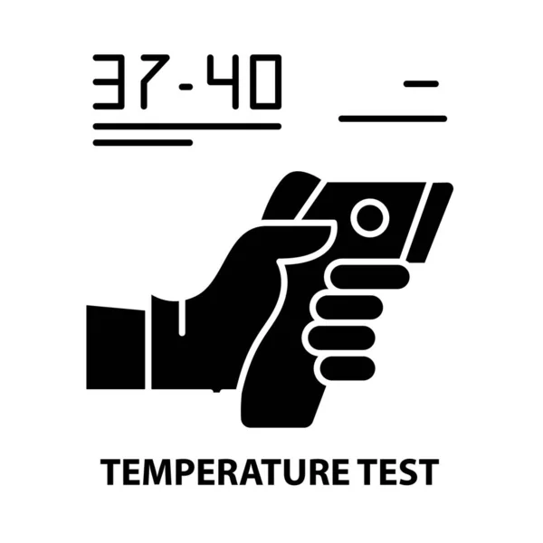 Hőmérséklet teszt ikon, fekete vektor jel szerkeszthető stroke, koncepció illusztráció — Stock Vector