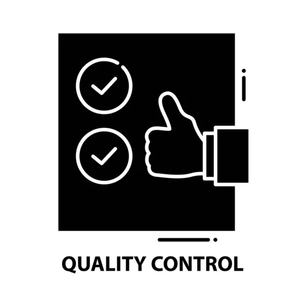 Icono de control de calidad, signo de vector negro con trazos editables, ilustración de concepto — Vector de stock