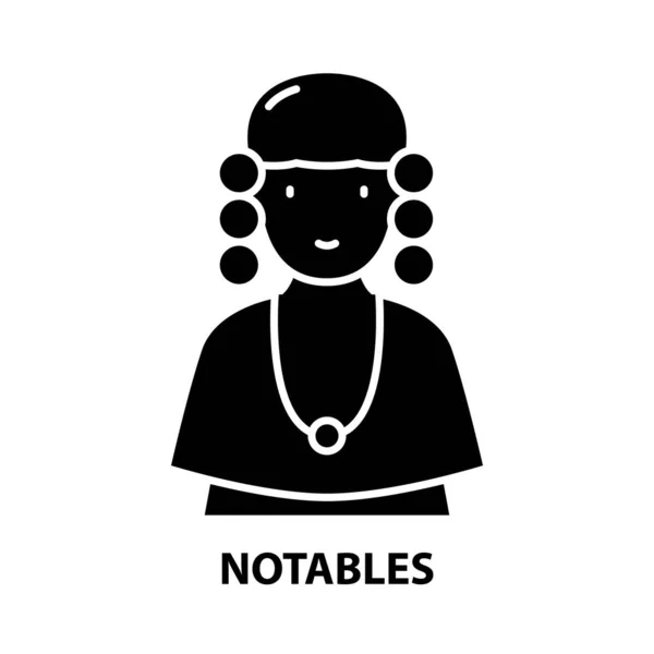 Icono de los notables, signo de vector negro con trazos editables, ilustración conceptual — Archivo Imágenes Vectoriales