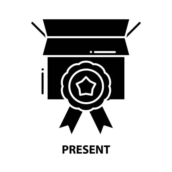 Obecna ikona, czarny znak wektora z edytowalnymi pociągnięciami, ilustracja koncepcyjna — Wektor stockowy