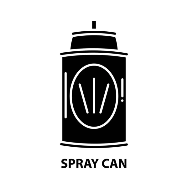 Ikona puszki sprayu, czarny znak wektora z edytowalnymi pociągnięciami, ilustracja koncepcji — Wektor stockowy