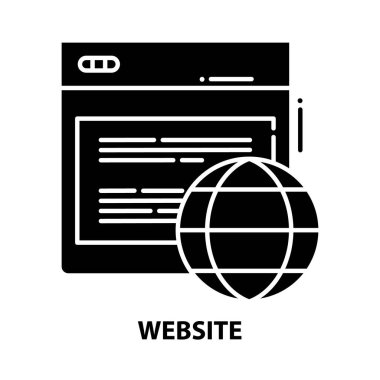 Web sitesi simgesi, düzenlenebilir vuruşlu siyah vektör işareti, konsept illüstrasyon
