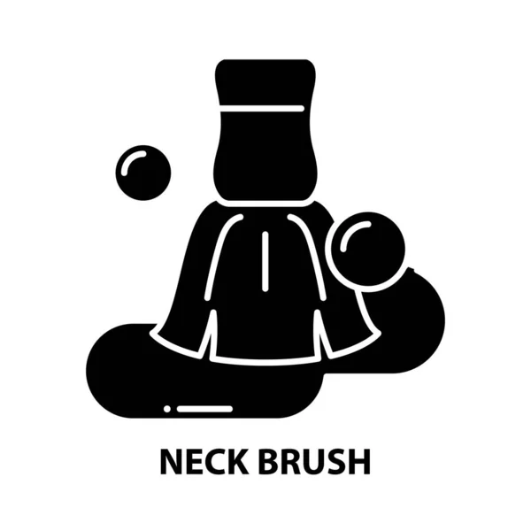 Neck brush icon, black vector sign with editable strokes, concept illustration — Stock Vector