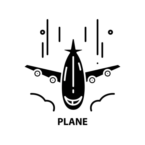 Plan ikon, svart vektor tecken med redigerbara drag, begrepp illustration — Stock vektor