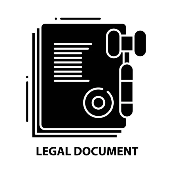 Icono de documento legal, signo de vector negro con trazos editables, ilustración conceptual — Vector de stock