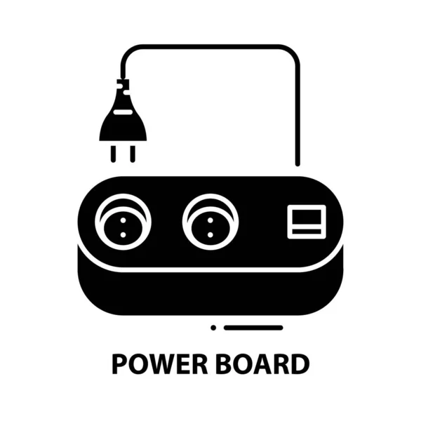 Power board icon, μαύρο διανυσματικό σήμα με επεξεργάσιμο εγκεφαλικά επεισόδια, εικόνα έννοια — Διανυσματικό Αρχείο