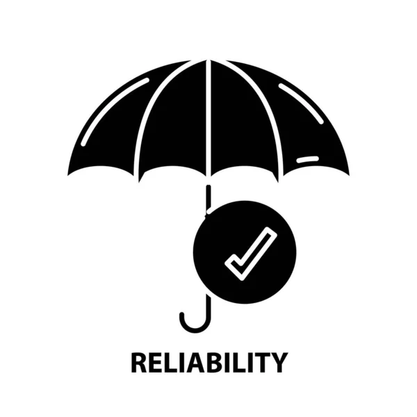 Icono de fiabilidad, signo de vector negro con trazos editables, ilustración conceptual — Vector de stock