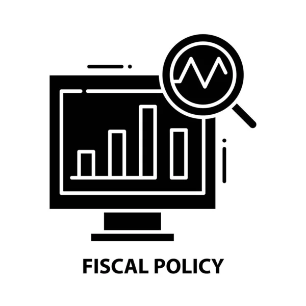 Icona della politica fiscale, segno vettoriale nero con tratti modificabili, illustrazione concettuale — Vettoriale Stock