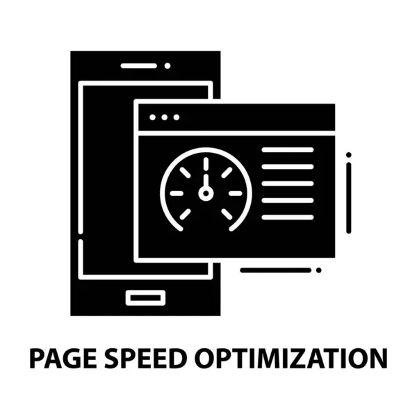 Icono de optimización de velocidad de página, signo de vector negro con trazos editables, ilustración de concepto — Archivo Imágenes Vectoriales