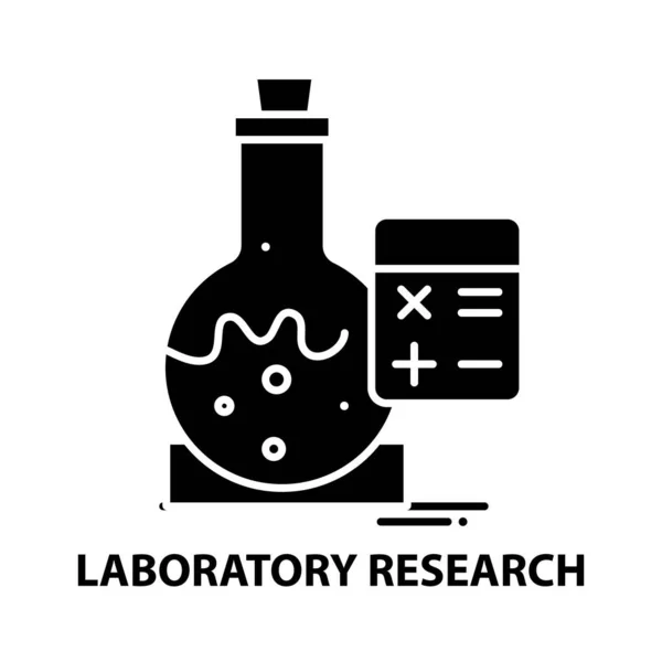 Icône de recherche de laboratoire, signe vectoriel noir avec touches modifiables, illustration de concept — Image vectorielle