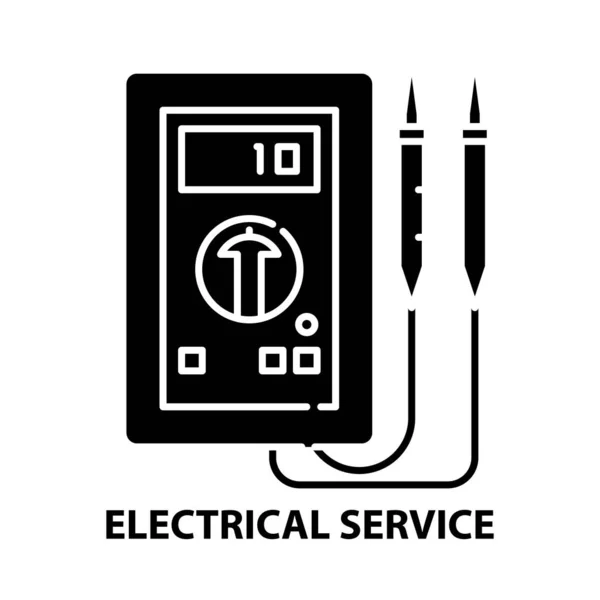 Symbol usługi elektrycznej ikona, czarny znak wektor z edytowalnych pociągnięć, ilustracja koncepcja — Wektor stockowy