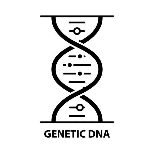 Genetisk dna ikon, svart vektor tecken med redigerbara stroke, begrepp illustration — Stock vektor