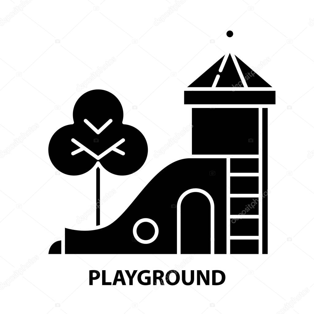 Playground symbol icon, black vector sign with editable strokes, concept symbol illustration