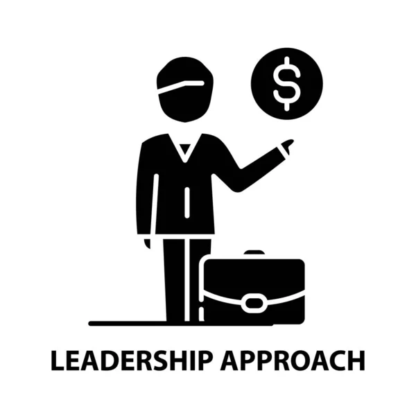 Leadership approach icon, black vector sign with editable strokes, concept illustration — Stock Vector