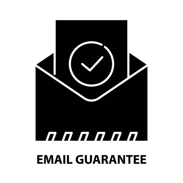 Email guarantee icon, black vector sign with editable strokes, concept illustration — Stock Vector