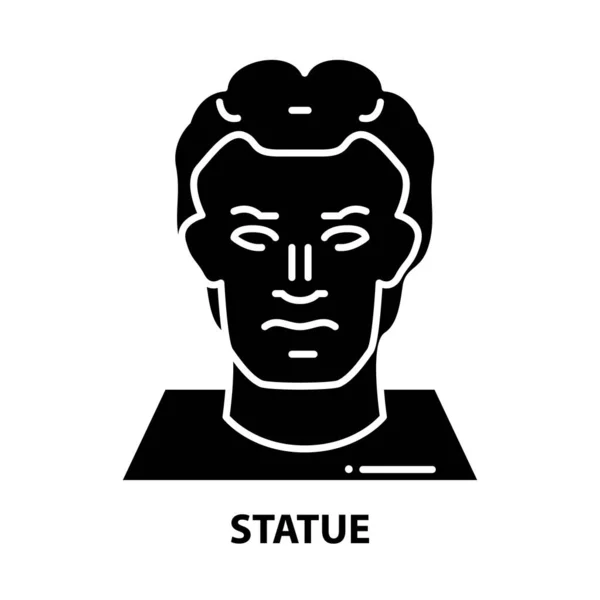 Ikona posągu, czarny znak wektora z edytowalnymi pociągnięciami, ilustracja koncepcyjna — Wektor stockowy