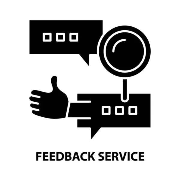 Icono de servicio de retroalimentación, signo de vector negro con trazos editables, ilustración de concepto — Vector de stock