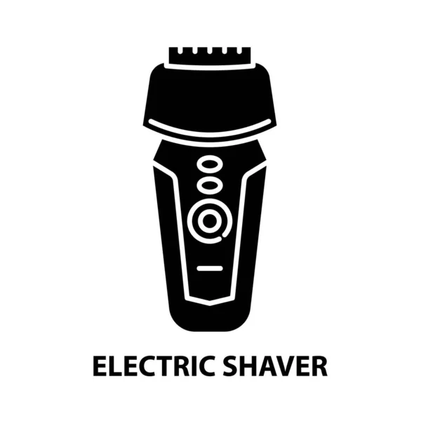 Elektrorasierer-Symbol, schwarzes Vektorzeichen mit editierbaren Strichen, Konzeptillustration — Stockvektor