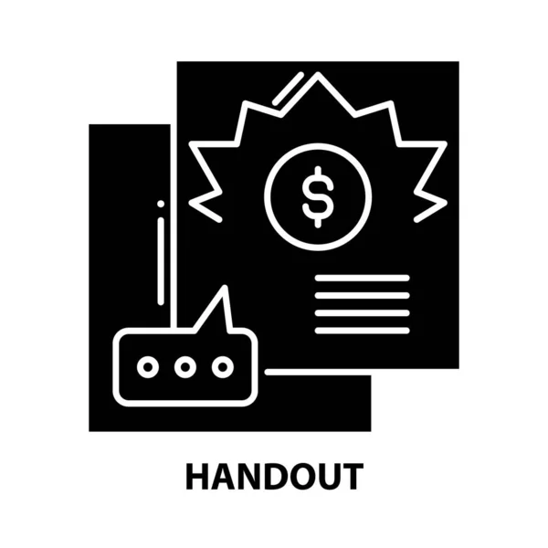 Handout-Symbol, schwarzes Vektorzeichen mit editierbaren Strichen, Konzeptillustration — Stockvektor