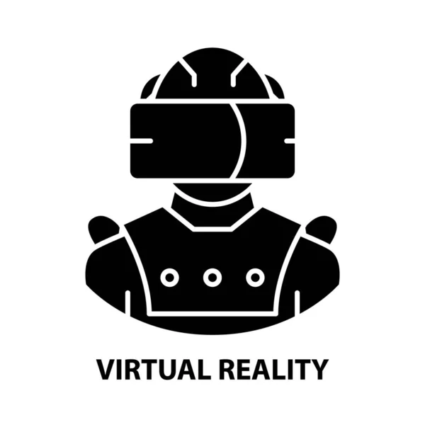 Icono de realidad virtual, signo de vector negro con trazos editables, ilustración conceptual — Archivo Imágenes Vectoriales