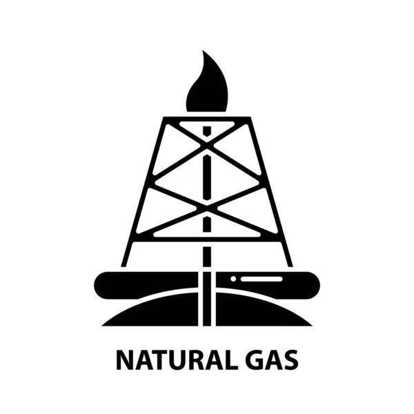 Icono de gas natural, signo de vector negro con trazos editables, ilustración conceptual — Archivo Imágenes Vectoriales