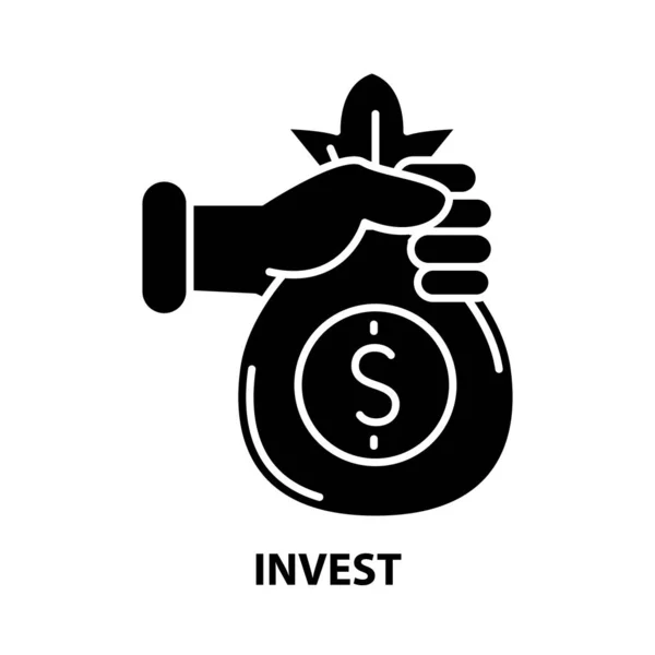 Icono de inversión, signo de vector negro con trazos editables, ilustración de concepto — Vector de stock