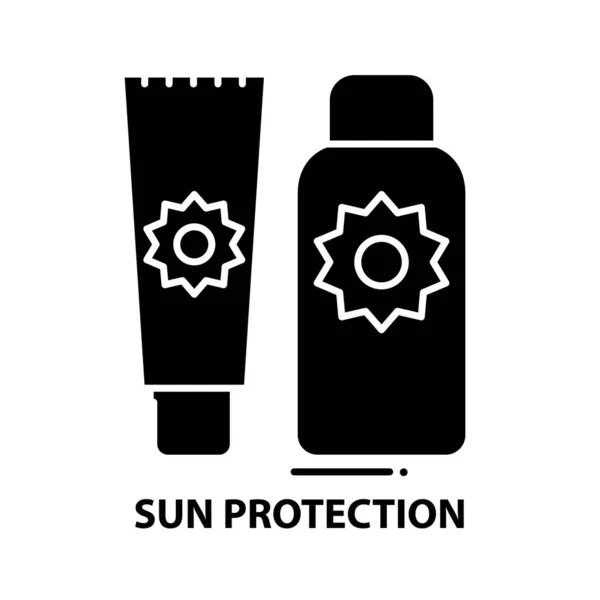 Icono de protección solar, signo de vector negro con trazos editables, ilustración conceptual — Vector de stock