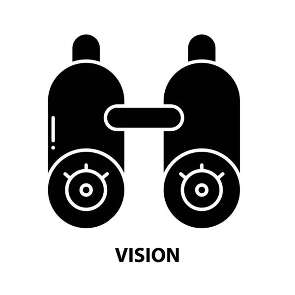 Icône de vision, signe vectoriel noir avec traits modifiables, illustration de concept — Image vectorielle