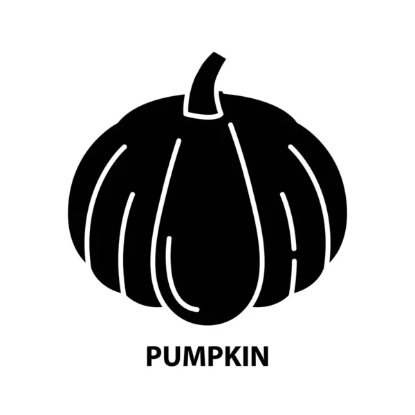 Icono de calabaza, signo de vector negro con movimientos editables, ilustración de concepto — Archivo Imágenes Vectoriales