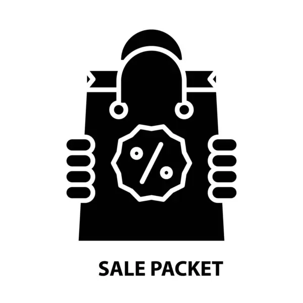 销售包图标,带有可编辑笔划的黑色矢量符号,概念图 — 图库矢量图片