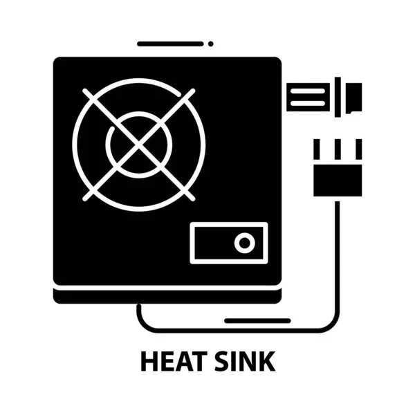 Ícone de dissipador de calor, sinal de vetor preto com traços editáveis, ilustração conceito — Vetor de Stock