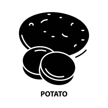 Patates simgesi, siyah vektör işareti, düzenlenebilir vuruşlar, konsept çizimi