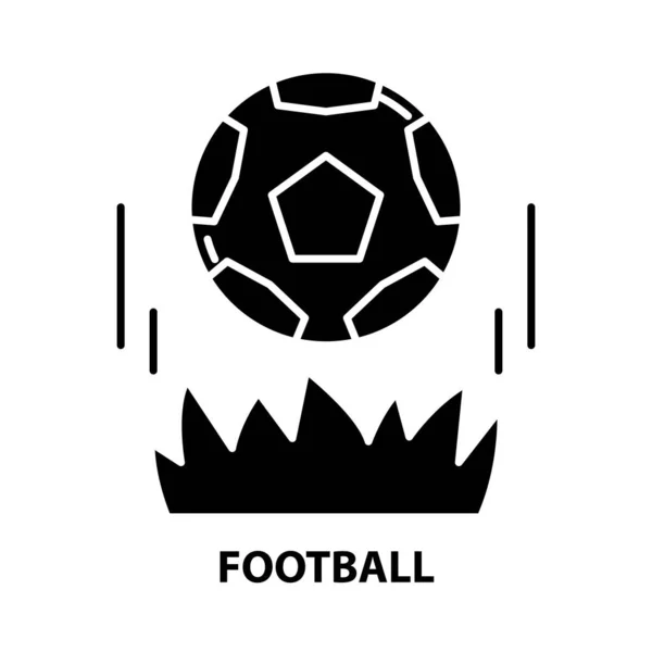 Icono de fútbol, signo de vector negro con trazos editables, ilustración conceptual — Archivo Imágenes Vectoriales