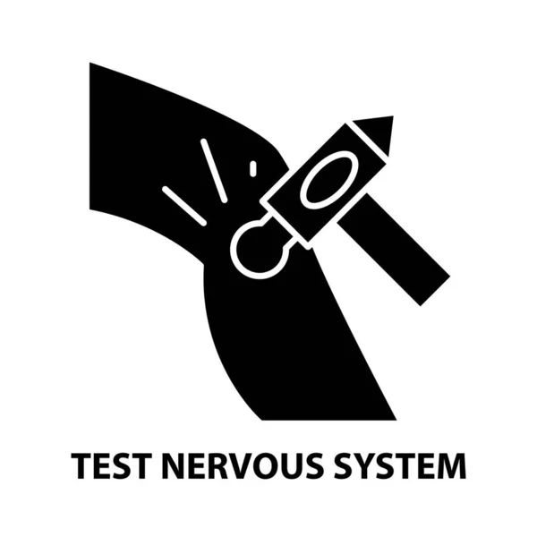 テスト神経系のアイコン編集可能なストロークで黒ベクトルのサインコンセプトイラスト — ストックベクタ